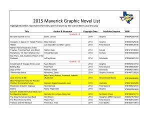 2015 Maverick Graphic Novel List Highlighted Titles Represent the Titles Were Chosen by the Committee Unanimously