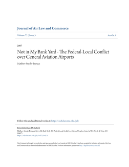 The Federal-Local Conflict Over General Aviation Airports, 72 J