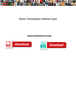 Music Transcription Software Ipad