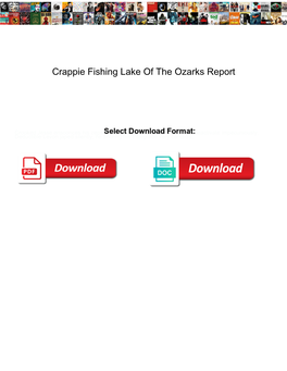 Crappie Fishing Lake of the Ozarks Report