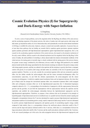 (I) for Supergravity and Dark-Energy with Super-Inflation