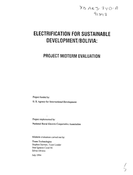 Electrification for Sustainable Development/Bolivia