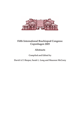 Fifth International Brachiopod Congress: Copenhagen 2005