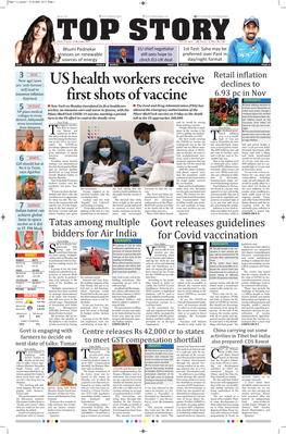 US Health Workers Receive First Shots of Vaccine