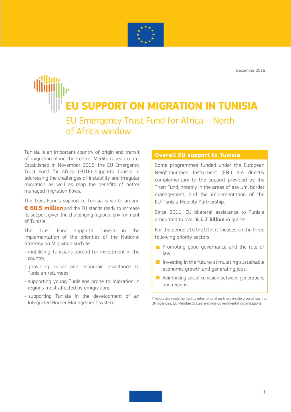 TUNISIA EU Emergency Trust Fund for Africa – North of Africa Window