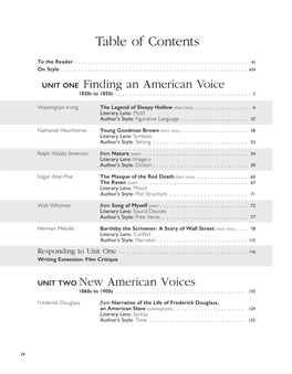 View the Complete Table of Contents