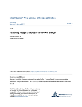 Revisiting Joseph Campbell's the Power of Myth