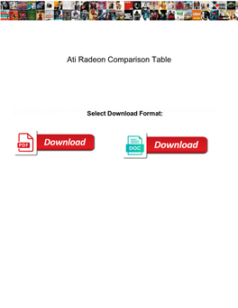 Ati Radeon Comparison Table