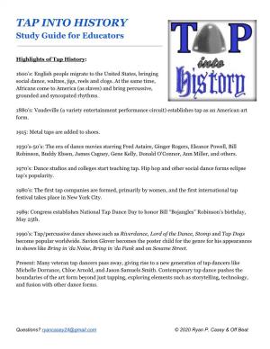TAP INTO HISTORY Study Guide for Educators