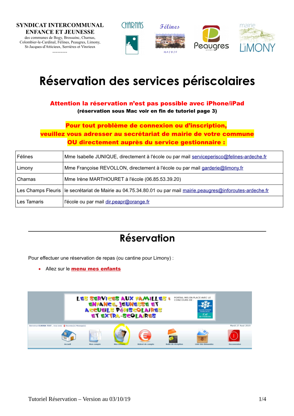 Réservation Des Services Périscolaires