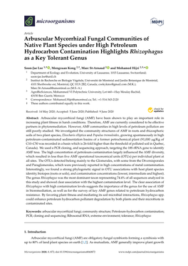 Arbuscular Mycorrhizal Fungal Communities of Native Plant Species Under High Petroleum Hydrocarbon Contamination Highlights Rhizophagus As a Key Tolerant Genus