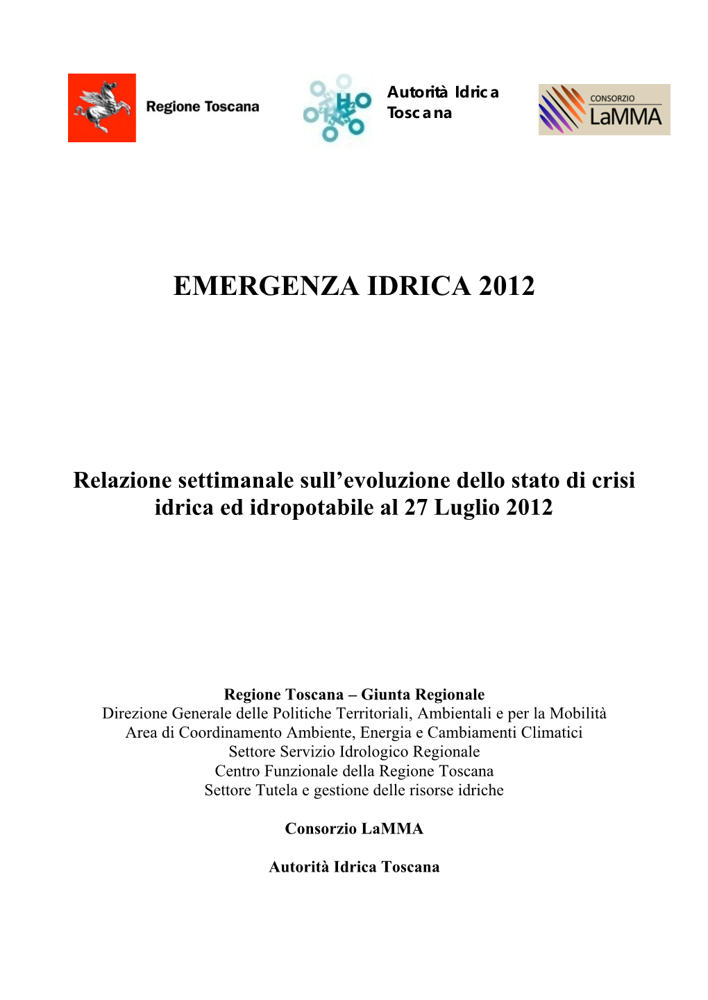 Emergenza Idrica 2012