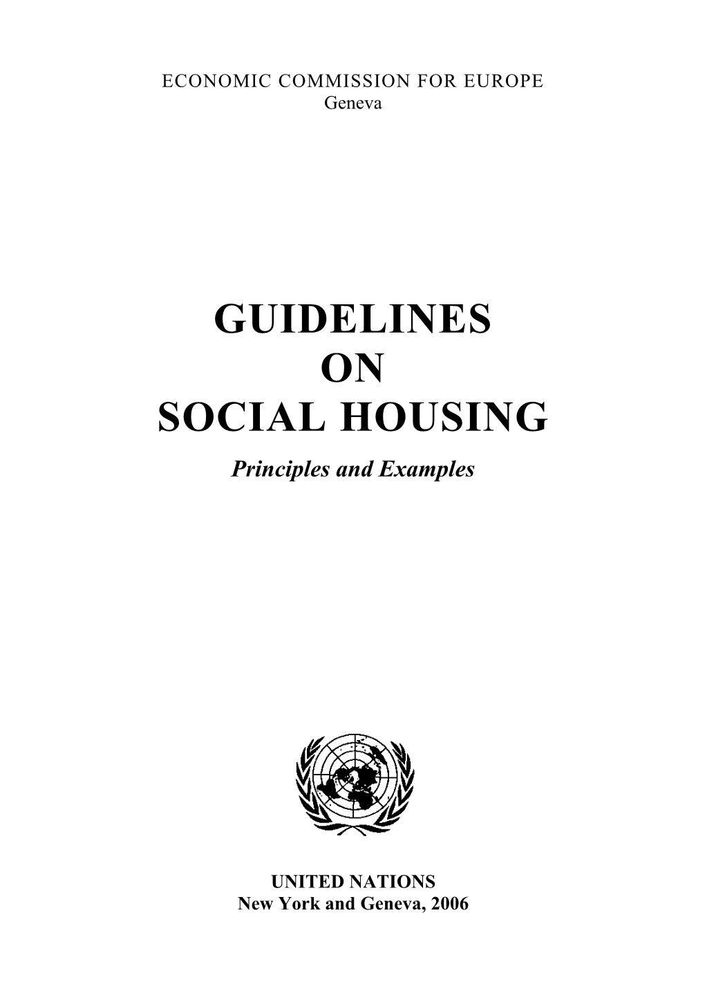 GUIDELINES on SOCIAL HOUSING Principles and Examples