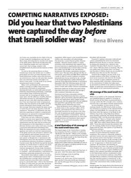 Did You Hear That Two Palestinians Were Captured the Day Before That Israeli Soldier Was? Rena Bivens
