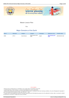 Major Domains of the Earth Page 1 of 26