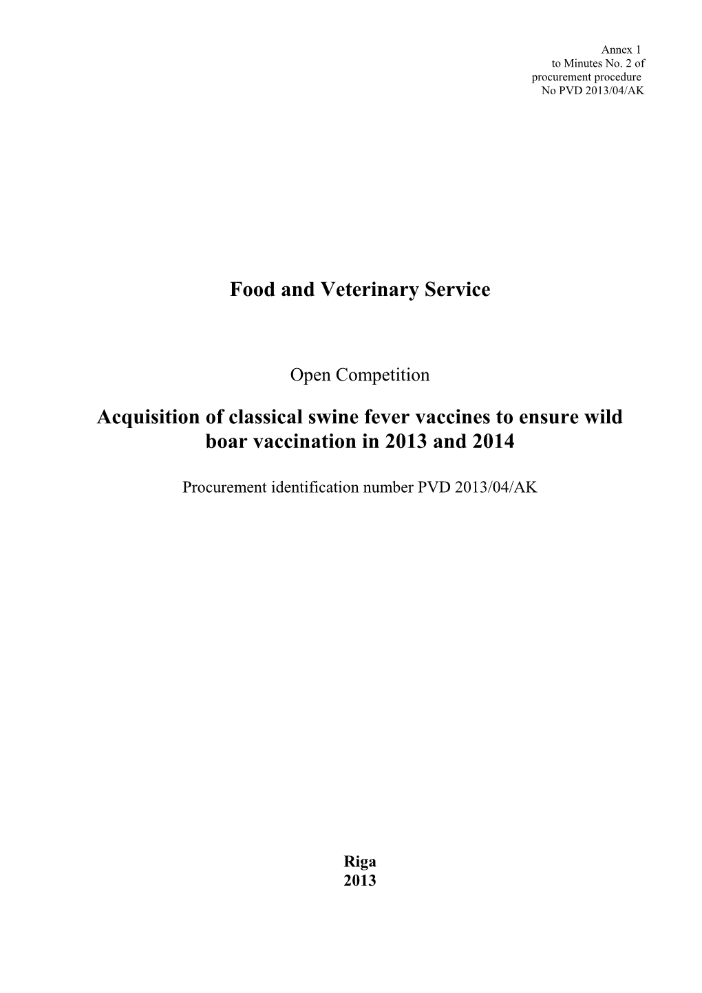 Food and Veterinary Service