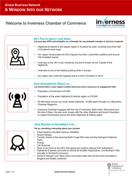 Inverness Chamber of Commerce a WINDOW INTO OUR NETWORK