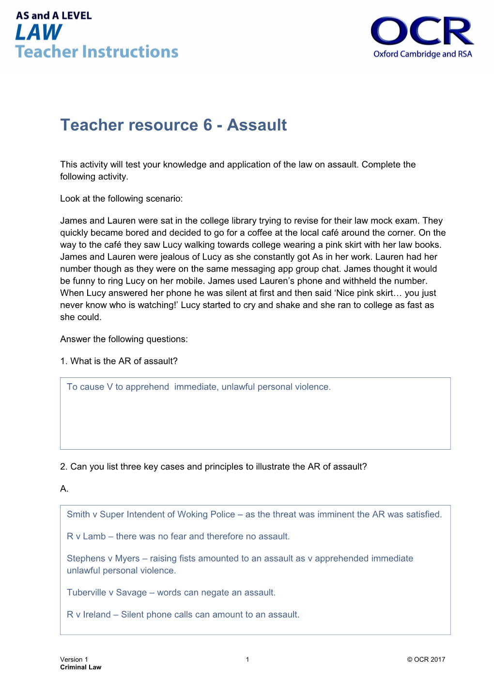 A Level Law the Legal System Learner Resource 2