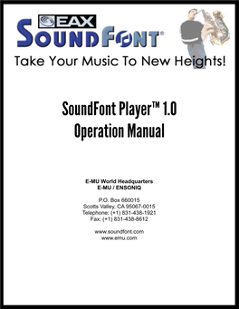 Soundfont Player™ 1.0 Operation Manual