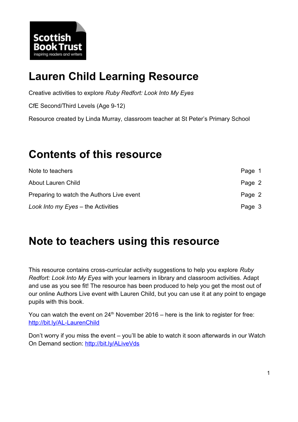 Lauren Child Learning Resource