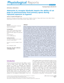 Adenosine A1receptor Blockade Impairs the Ability of Rat Pups to Autoresuscitate from Primary Apnea During Repeated Exposure To