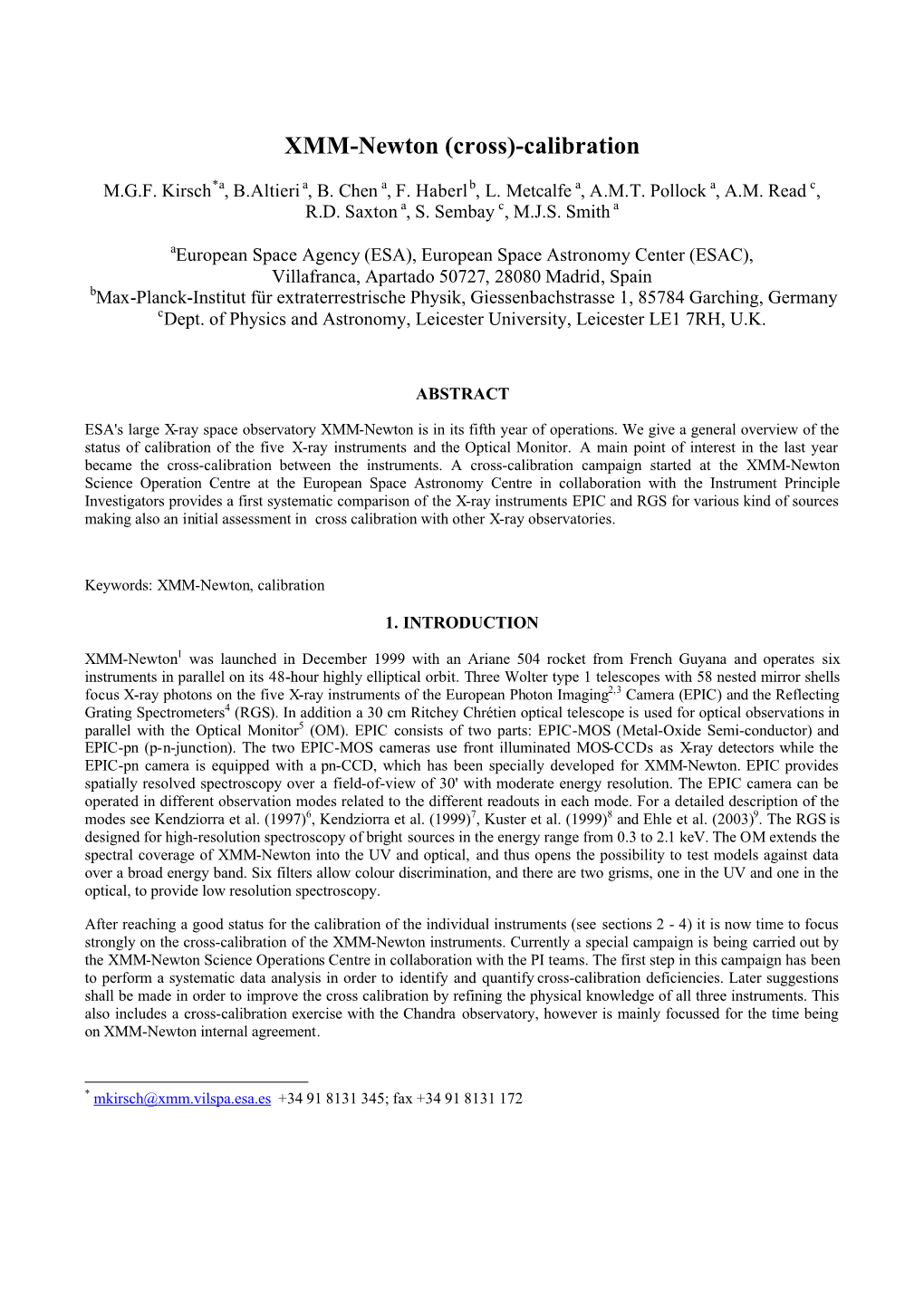 XMM-Newton (Cross)-Calibration