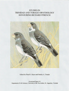Studies in Trinidad and Tobago Ornithology Honouring Richard Ffrench