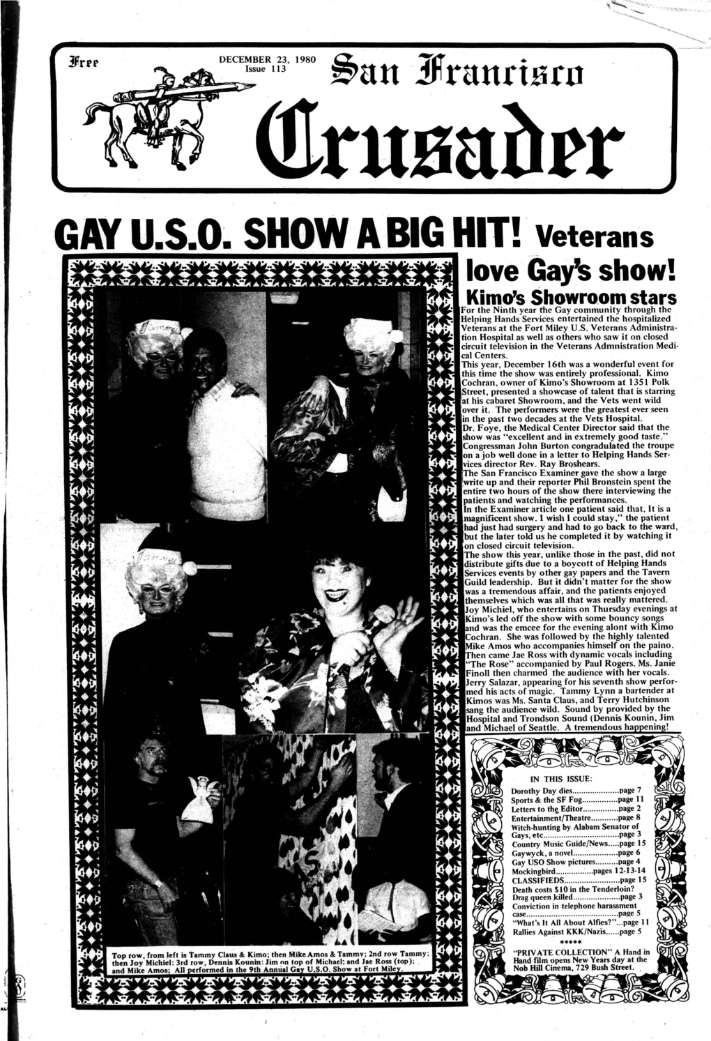 Ö L R U H a H R R GAY U.S.O. SHOW a BIG HIT! Veterans