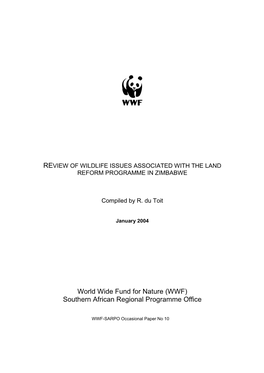 World Wide Fund for Nature (WWF) Southern African Regional Programme Office