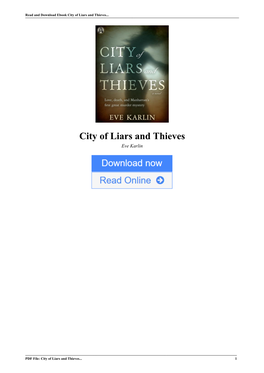 City of Liars and Thieves by Eve Karlin