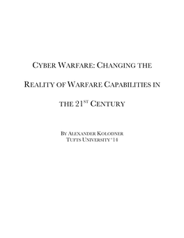 Cyber Warfare: Changing The