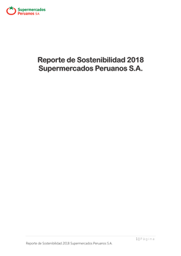Reporte De Sostenibilidad 2018 Supermercados Peruanos S.A