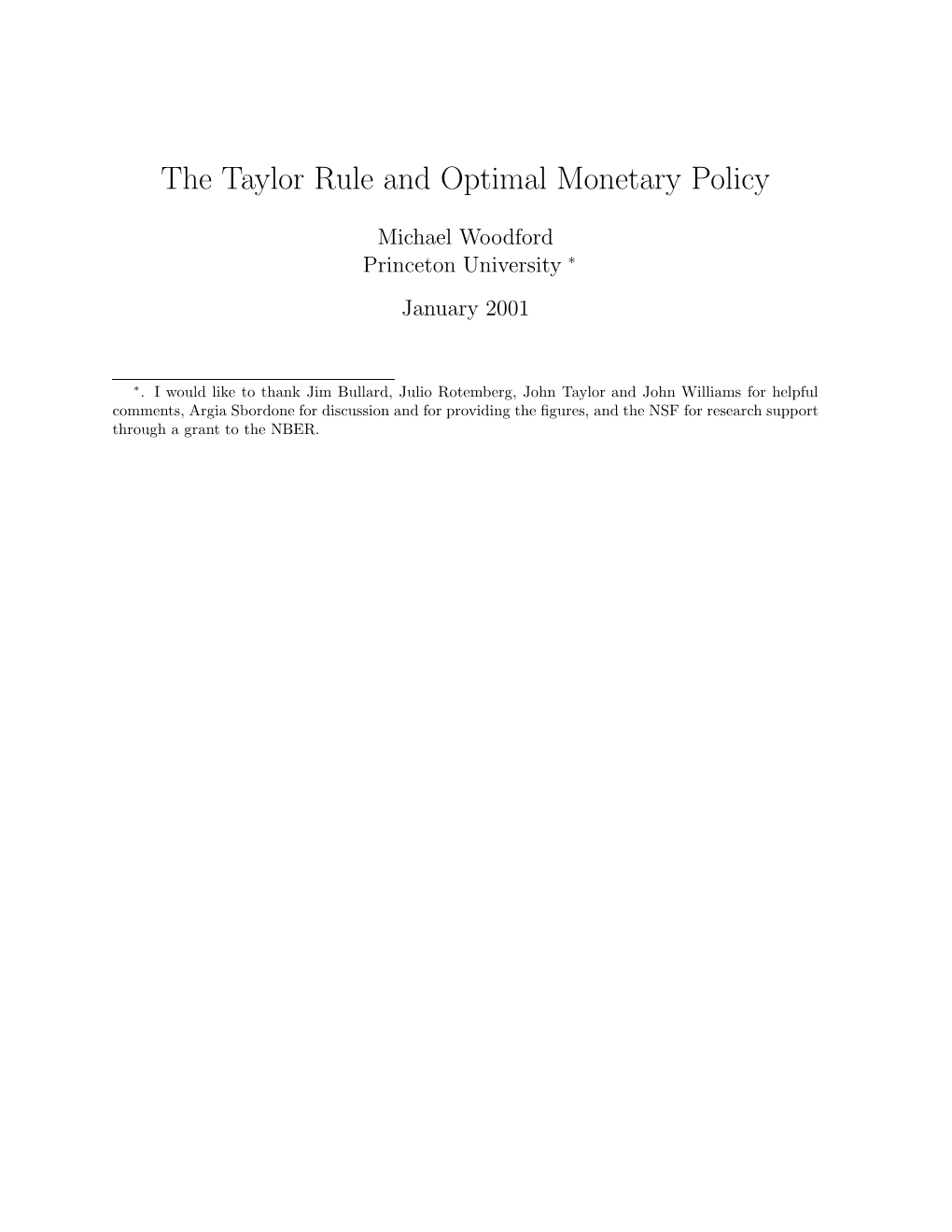 The Taylor Rule and Optimal Monetary Policy