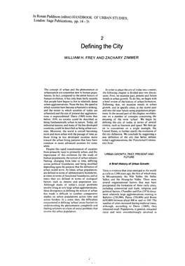 Defining the City