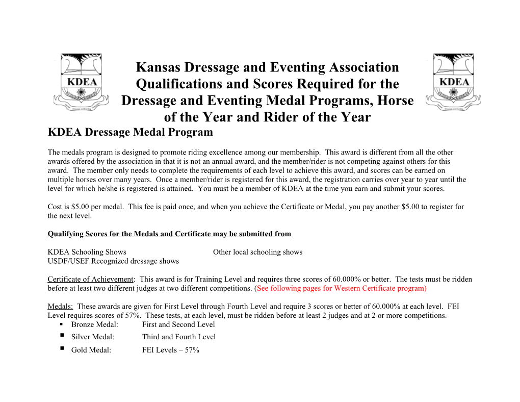 KDEA Dressage Awards