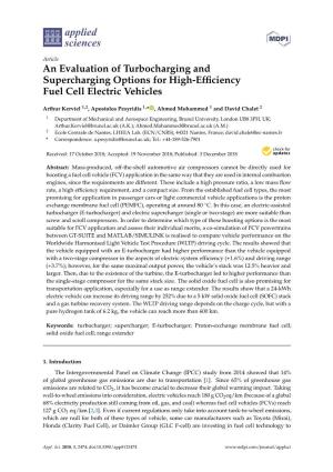 An Evaluation of Turbocharging and Supercharging Options for High-Efﬁciency Fuel Cell Electric Vehicles