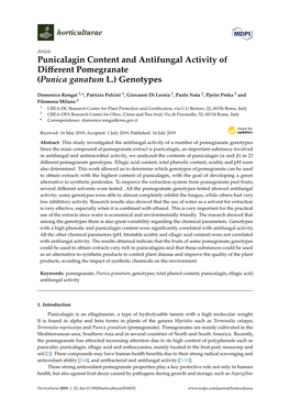 Punicalagin Content and Antifungal Activity of Different