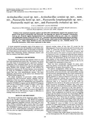 Actinobacillus Rossii Sp