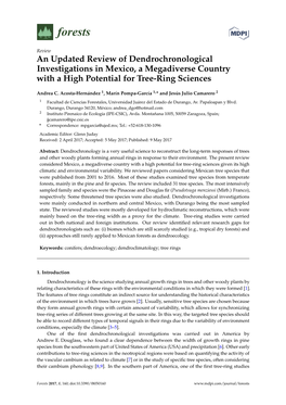 An Updated Review of Dendrochronological Investigations in Mexico, a Megadiverse Country with a High Potential for Tree-Ring Sciences