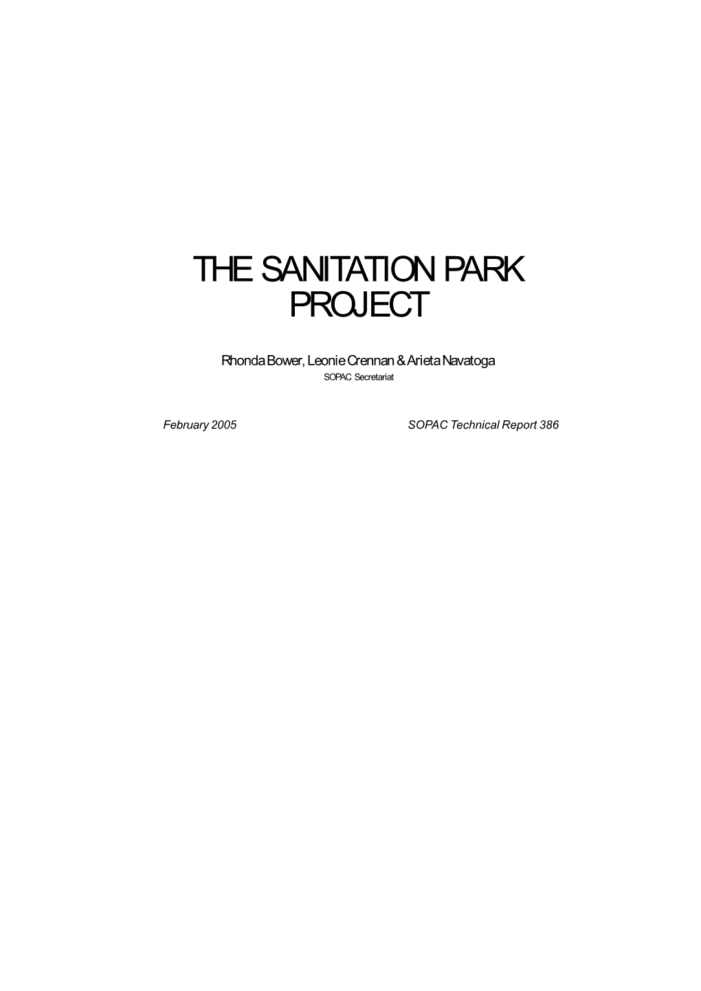 The Sanitation Park Project