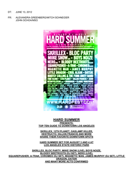 Hard Summer Presents: Top Ten Guide to Downtown Los Angeles
