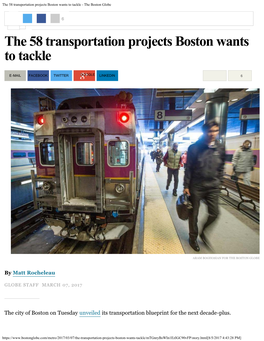 The 58 Transportation Projects Boston Wants to Tackle - the Boston Globe