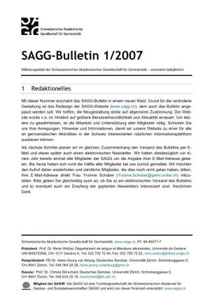 SAGG-Bulletin 1/2007
