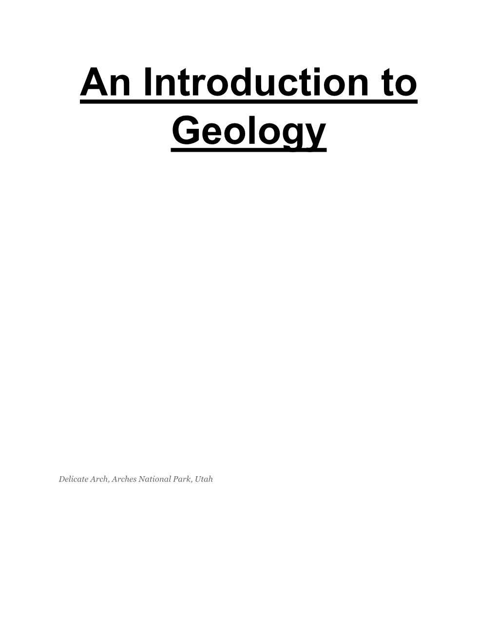 introduction to geology essay
