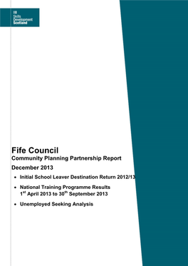 Fife Council Communi Ty Planning Partnership Report December 2013