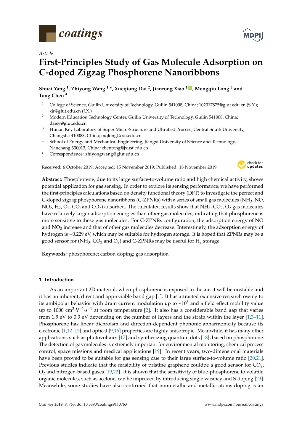 First-Principles Study of Gas Molecule Adsorption on C-Doped Zigzag Phosphorene Nanoribbons