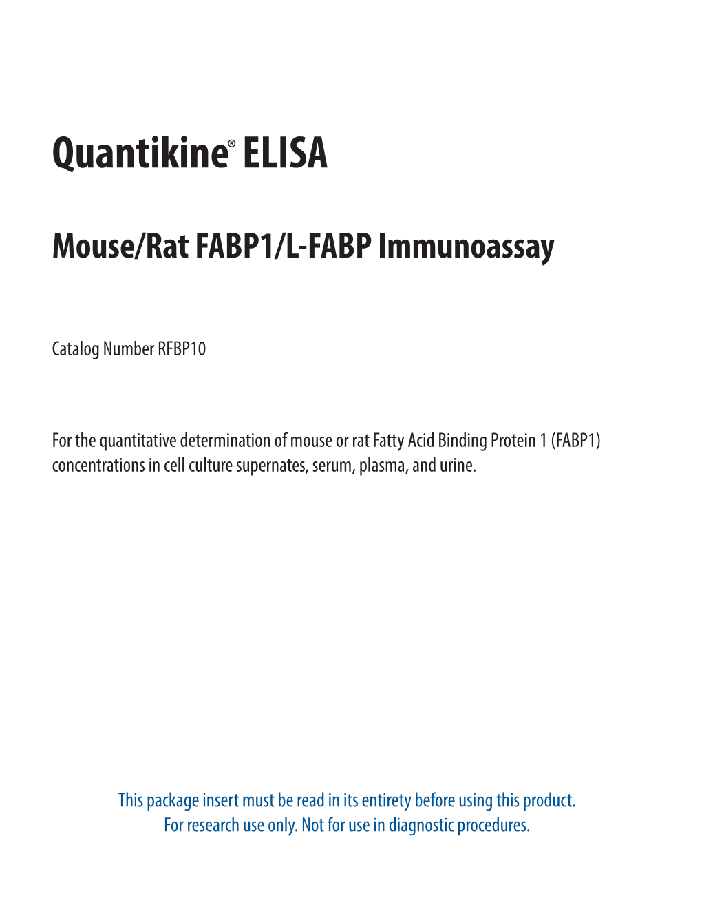 Mouse/Rat FABP1/L-FABP Quantikine ELISA