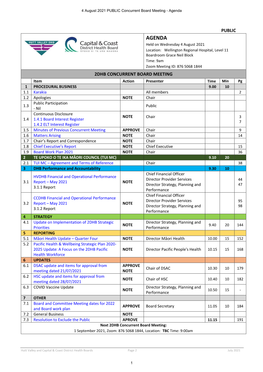 4 August 2021 PUBLIC Concurrent Board Meeting - Agenda