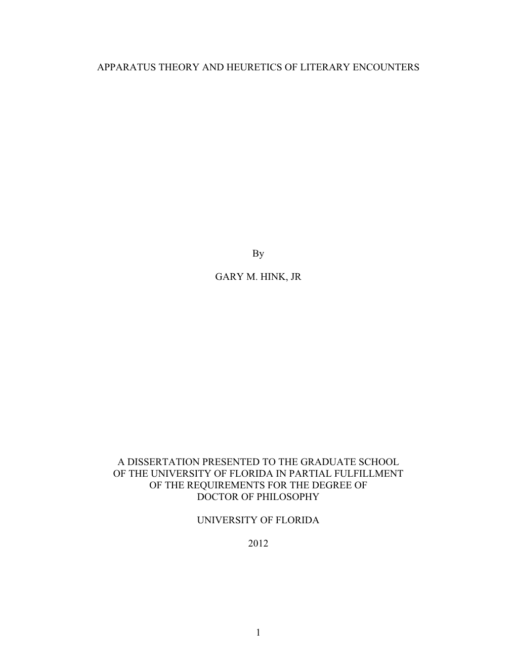 University of Florida Thesis Or Dissertation Formatting