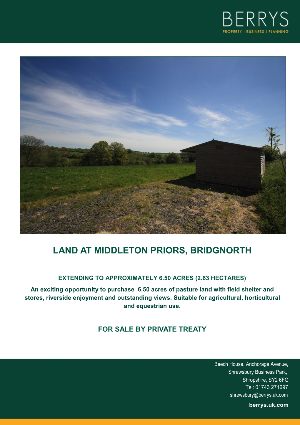 Land at Middleton Priors, Bridgnorth